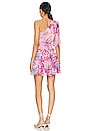 view 4 of 4 Zazu One Shoulder Mini Dress in Pink & Purple Tropical