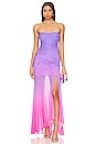 view 1 of 5 Blake Ruched Long Dress in Purple & Pink
