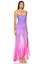 view 3 of 5 Blake Ruched Long Dress in Purple & Pink