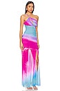 view 2 of 3 Cloud One Shoulder Maxi Dress in Blue & Pink