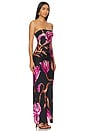 view 2 of 3 Maxi Strapless Dress in Black & Pink
