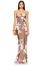 view 1 of 3 Maxi Strapless Dress in Brown Pink