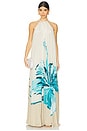 view 1 of 3 Flared Maxi Dress in Beige Blue