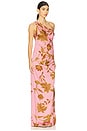 view 3 of 4 One Shoulder Ruched Maxi Dress in Peach