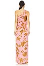 view 4 of 4 One Shoulder Ruched Maxi Dress in Peach