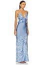 view 2 of 3 VESTIDO LARGO PEPLUM CON ESPALDA CRUZADA in Light Blue