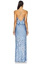 view 3 of 3 VESTIDO LARGO PEPLUM CON ESPALDA CRUZADA in Light Blue