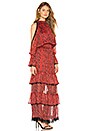 view 2 of 3 Cold Shoulder Long Dress in Red & Black