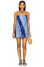 view 1 of 3 Bias Cut Paneled Mini Dress in Navy Blue