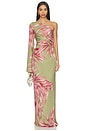view 2 of 4 One Shoulder Maxi Dress in Green