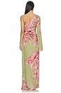 view 4 of 4 One Shoulder Maxi Dress in Green