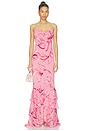 view 2 of 4 Cowl Maxi Dress With Sash in Pink