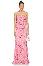 view 3 of 4 Cowl Maxi Dress With Sash in Pink