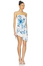 view 2 of 3 Asymmetric Bias Mini Dress in White Blue