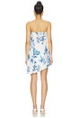 view 3 of 3 Asymmetric Bias Mini Dress in White Blue