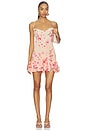 view 1 of 3 ROBE COURTE RUFFLE MINI DRESS in Peach Ombre