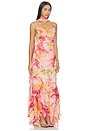 view 2 of 3 ROBE LONGUE EN DENTELLE LACE MAXI DRESS in Pink