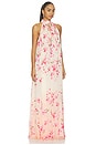 view 2 of 3 ROBE MAXI FLARED MAXI DRESS in Peach Ombre