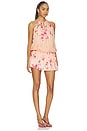 view 2 of 3 ROBE COURTE HALTER BLOUSON MINI DRESS in Peach Ombre
