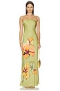 view 2 of 4 ROBE MAXI STRAPLESS MAXI DRESS WITH FRINGE in Olive