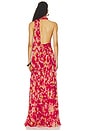 view 3 of 3 ROBE MAXI RUCHED SASH MAXI DRESS in Cherry