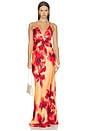 view 1 of 4 ROBE MAXI HALTER NECK MAXI DRESS in Yellow