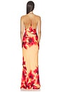 view 3 of 4 ROBE MAXI HALTER NECK MAXI DRESS in Yellow