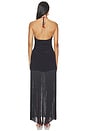 view 3 of 4 ROBE COURTE RUCHED BIAS FRINGED MINI DRESS in Olive