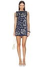 view 1 of 3 ROBE COURTE KNOTTED SHOULDER DETAIL MINI DRESS in Navy