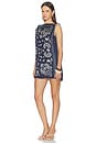 view 2 of 3 ROBE COURTE KNOTTED SHOULDER DETAIL MINI DRESS in Navy