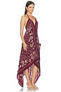view 2 of 4 ROBE HIGH-LOW HANDKERCHIEF DRESS in Burgundy