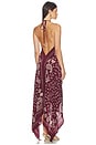 view 4 of 4 ROBE HIGH-LOW HANDKERCHIEF DRESS in Burgundy