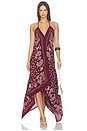 view 5 of 4 ROBE HIGH-LOW HANDKERCHIEF DRESS in Burgundy