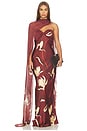 view 1 of 4 ROBE MAXI MAXI DRESS WITH SASH in Merlot