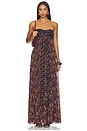 view 1 of 3 Ruched Drape Maxi Dress in Brown