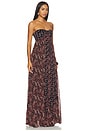 view 2 of 3 Ruched Drape Maxi Dress in Brown