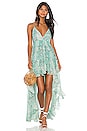 view 1 of 5 ROBE MAXI LEXI in Teal Snake