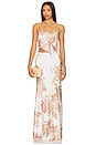 view 5 of 6 Maxi Skirt in Off White & Brown