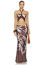 view 5 of 6 Floral Maxi Skirt in Brown