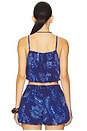 view 3 of 4 Square Neck Bubble Top in Navy Blue