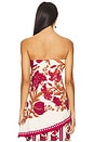 view 3 of 4 Asymmetrical Strapless Top in Ivory & Burgundy