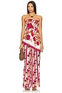 view 4 of 4 Asymmetrical Strapless Top in Ivory & Burgundy