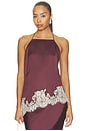view 1 of 5 Lace Detail Top in Burgundy
