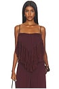 view 1 of 4 Lace Frill Top in Merlot