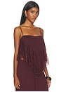 view 2 of 4 Lace Frill Top in Merlot
