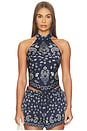 view 1 of 4 Halter Neck Top in Navy