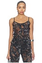 view 1 of 5 Silver Destroyed Lace Top in Black & Beige