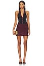 view 1 of 4 Eris Knit Dress in Metallic Port & Black
