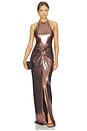 view 1 of 4 Anida Dress in Metallic Rose Gold