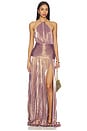view 1 of 5 Thalia Dress in Purple & Gold